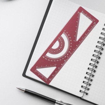 Wielofunkcyjna linijka narzędzie do rysowania stop aluminium kreatywne szablony czerwone