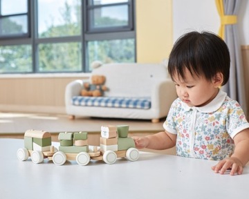 VIGA PolarB ДЕРЕВЯННЫЙ ПОДНОС С ДЕРЕВЯННЫМИ БЛОКАМИ-ПАЗЗЛАМИ