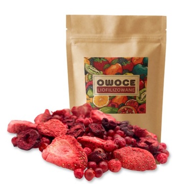 Owoce liofilizowane mieszanka MIX TRUSKAWKA WIŚNIA PORZECZKA LIO 100g
