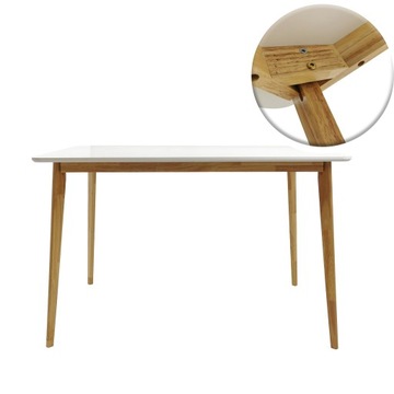 СКАНДИНАВСКИЙ КОМПЛЕКТ МЕБЕЛИ ДЛЯ СТОЛОВОЙ ГОСТИНОЙ 4X СТУЛЬЯ СТОЛ 120x80 БЕЛЫЙ