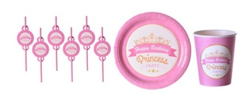 Zestaw urodzinowy papierowy Princess dziewczynki