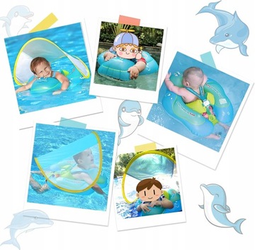 Koło dmuchane dla dzieci materac ponton z daszkiem