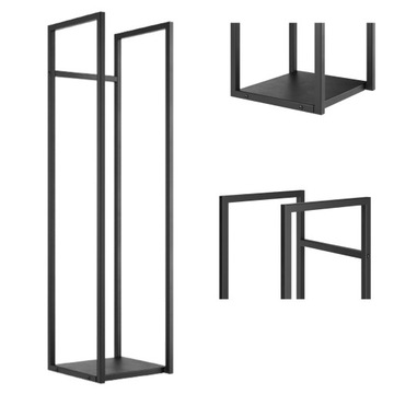 Stojak Kosz na Drewno Opałowe Kominkowe stalowy LOFT 115 cm Solidny