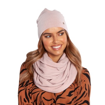 DUŻY KOMIN + CZAPKA beanie smerfetka KOMPLET zima