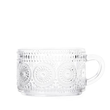 Чашка стеклянная BARREL с узором 0,35 л HOMLA