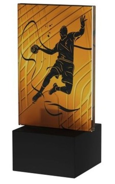 STATUETKA SZKLANA SZKŁO PIŁKA RĘCZNA 12cm + GRAWER