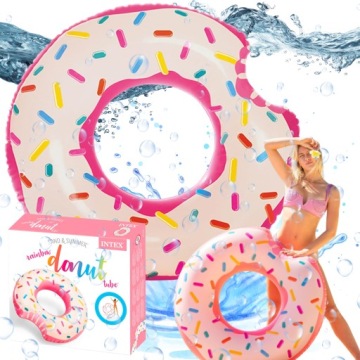 Koło dmuchane pączek intex 94 cm materac do pływania donut na lato do wody