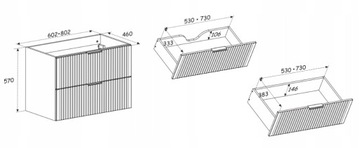 ADEL BLACK 82-80 Шкаф для ванной комнаты с умывальником SKY и сифоном FREE PRELOC