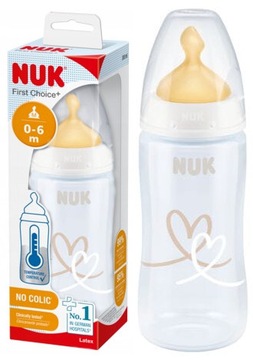 NUK butelka 300ml lateks 0-6m wskaźnik temperatury