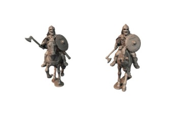 Mounted Armoured Warriors With Axes - x2