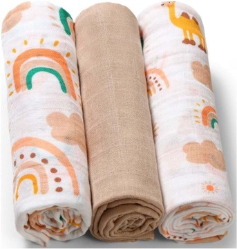 BABYONO PIELUSZKI MUŚLINOWE 70x70 PIELUCHY 3SZT