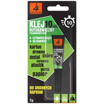 Klej 10-sekundowy Cyjanoakrylowy 2 g Dragon