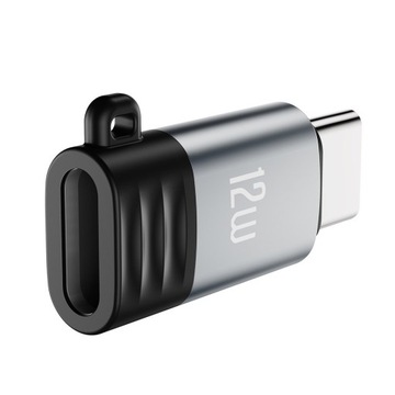 Переходник XO Lightning на USB-C 2A, черный и матово-серебристый