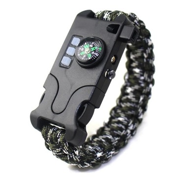Outdoor Multifunctional Survival Laser Flashlight Paracord Bracelet 7 in 1