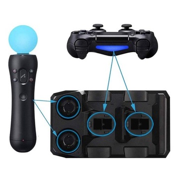 БОЛЬШАЯ ДОК-СТАНЦИЯ для зарядного устройства для PS4 DualShock MOVE Controller Pad 4in1
