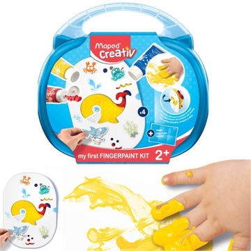 Farby do malowania palcami w walizce dla dzieci Creative Maped