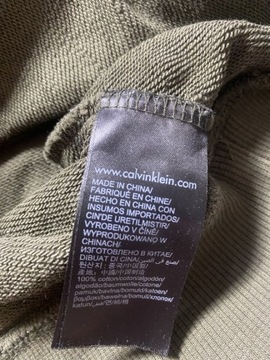 Calvin Klein Jeans ORYGINALNA BLUZA duże logo kolor khaki rozmiar M