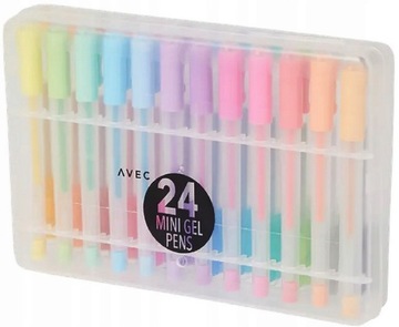 DŁUGOPISY ŻELOWE ZESTAW 24 SZT ! PASTELOWE NEONOWE