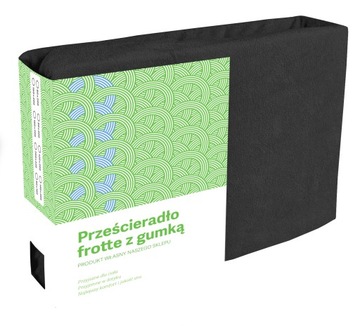 PRZEŚCIERADŁO 80X200 CZARNE FROTTE Z GUMKĄ GRUBE GĘSTE