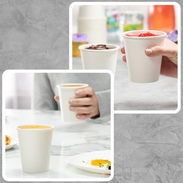 ОДНОРАЗОВЫЕ БУМАЖНЫЕ Стаканчики 250МЛ БЕЛЫЕ ДЛЯ КОФЕ, ЧАЯ, НАПИТКОВ 100 шт.