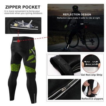 Мужские спортивные велосипедные брюки с длинными штанинами и 4D-набивкой.