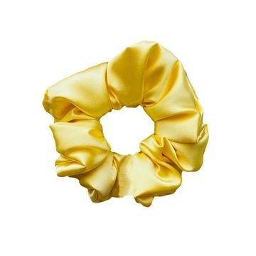 Gumka do włosów satyna scrunchie frotka Żółta