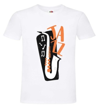 Jazz Saksofon ,Sax, Muzyka, Muzyczna Koszulka, T-shirt