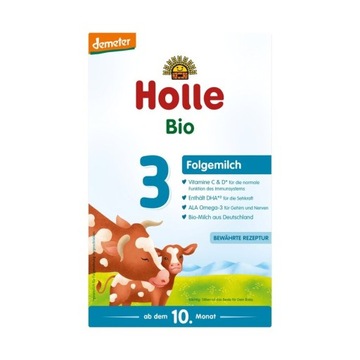 Mleko 3 Bio dla niemowląt powyżej 10 miesiąca Holle +śliniaczek gratis