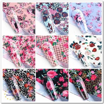 10x ФОЛЬГА ДЛЯ НОГТЕЙ 10смx4см НАБОР «ЦВЕТЫ РОЗЫ»