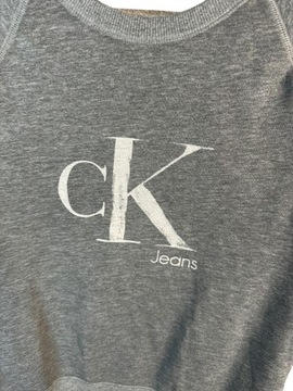 Bluza Calvin Klein szara z dużym logiem M L