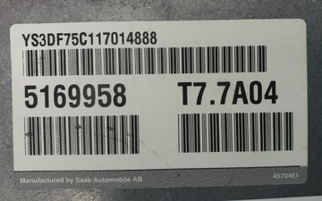 JEDNOTKA MOTORU SAAB 9-3 93 2.0 T 5169958