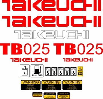 NAKLEJKI TAKEUCHI TB025 MINIKOPARKA KOPARKA