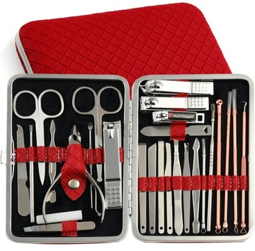 ZESTAW MANICURE / PEDICURE / Twarz Przybory 27 szt