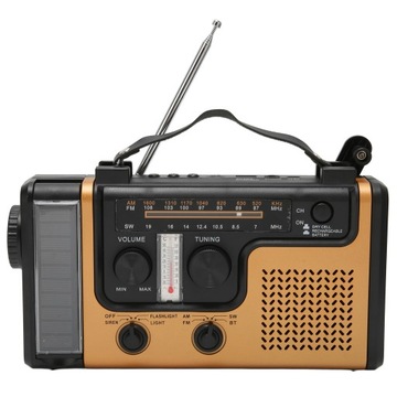 Przenośne radio LED z korbą ręczną na energię