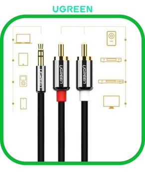Kabel Przewód Audio JACK 3,5 mm 2x RCA Chinch STEREO 2M HQ Pozłacany