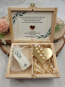 Сувенир ко Святому Причастию - ПОДАРОК, коробка. Набор четок и сердца