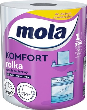 Ręcznik papierowy z celulozy Mola Komfort biały 300 listków