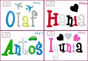 LITERKI NA ŚCIANE IMIĘ 5-LITEROWE 3 DEKORY GRATIS