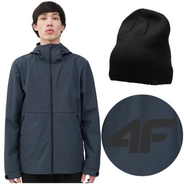 KURTKA MĘSKA SOFTSHELL 4F CZAPKA BEANIE GRATIS