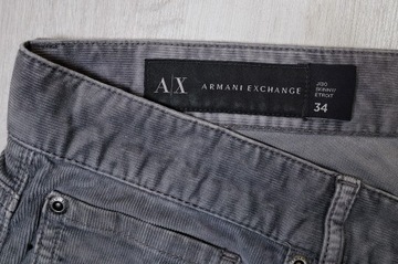 ARMANI EXCHANGE spodnie sztruksowe męskie PREMIUM 34/34 pas 88