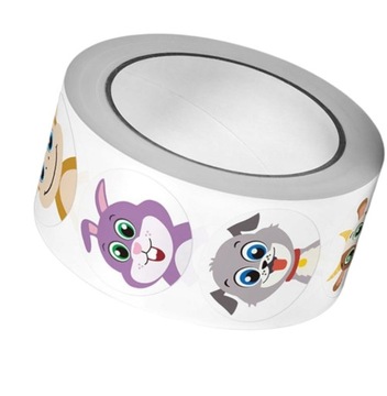 Naklejki motywacyjne 500 Szt Dla dzieci zwierzęta na rolce naklejka 25 mm