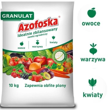NAWÓZ UNIWERSALNY AZOFOSKA GRANULAT 10KG do ogrodu OBFITE PLONY BUJNA TRAWA