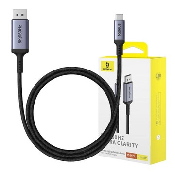 КАБЕЛЬ BASEUS USB-C TYPE-C DP DISPLAYPORT 8K 60 Гц FULL HD HDR 1,5 м