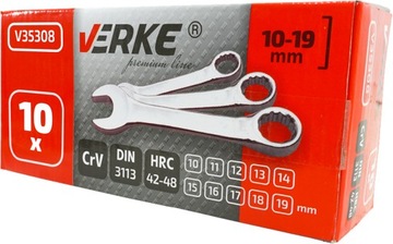 КЛЮЧИ КОМБИНИРОВАННЫЕ НАБОР КЛЮЧЕЙ ОТКРЫТЫХ 10-19 мм ПРОЧНЫЕ КОРОТКИЕ