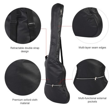 Torba na gitarę basową z wyściełaną tkaniną
