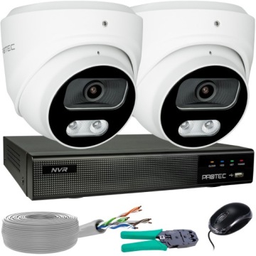 Monitorovací sada 2 Ip kamery 8MP 4K Poe Detekce lidí a vozidel bez hdd