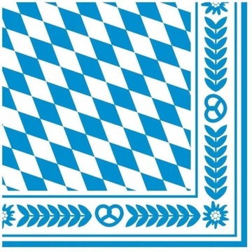 SUSY CARD ZESTAW SERWETEK WZÓR BAVARIA 20 SZT 25X25CM UROCZYSTOŚĆ PRZYJĘCIE