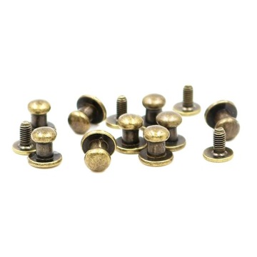 6*8 мм 100 комплектов заклепок с металлическими винтами на задней стороне пятен для изделий из кожи