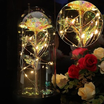 ВЕЧНАЯ РОЗА В СТЕКЛЕ, СВЕТЯЩАЯСЯ СВЕТОДИОДНАЯ ИДЕЯ ПОДАРКА ЖЕНЩИНЕ НА ДЕНЬ МАТЕРИ