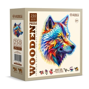 Puzzle Drewniane Elegancki Wilk 250 el Wooden.City